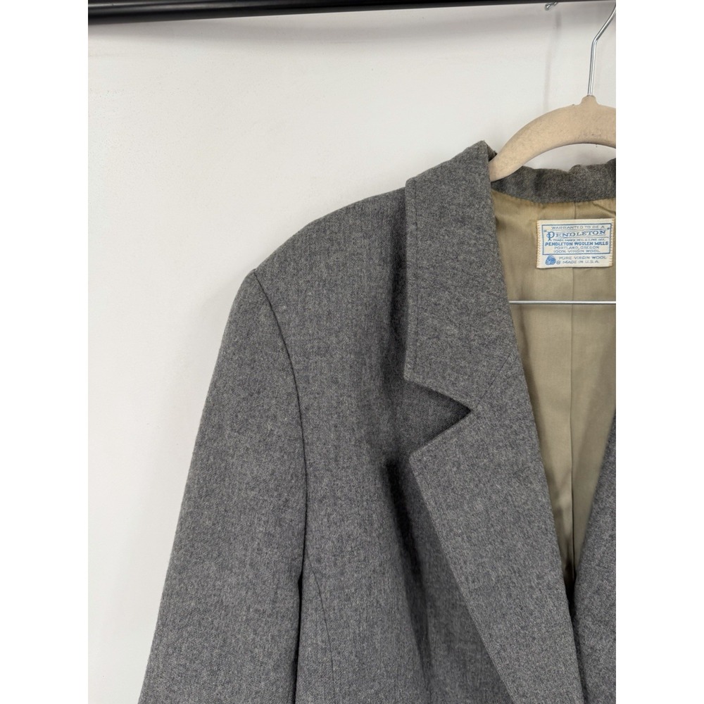 Vintage Pendleton Blazer Women Gray Virgin Wool USA Made Academia Jacket VTG - Picture 9 of 10